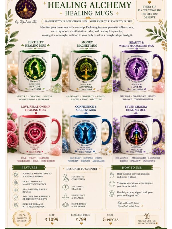 Healing Mugs Collection – Intention Manifestation Ceramic Mugs